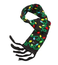 Lotsa Lites Scarf Christmas Tree Light String Design Black With Colored Bulbs Nw