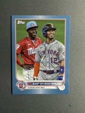 Francisco Lindor Jazz Chisholm - 2022 Topps Mini Blue East Division Smiles #/10