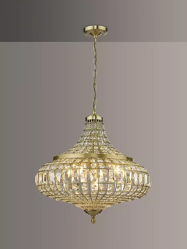 Där Asmara Crystal Adjustable Ceiling Light - Antique Brass (Dented/Scuffed)