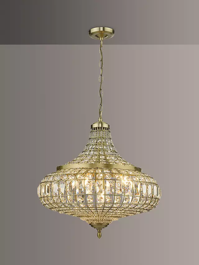 Där Asmara Crystal Adjustable Ceiling Light - Antique Brass (Dented/Scuffed)