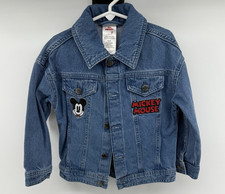 Disney Denim Jean Jacket Embroidered Mickey Mouse Toddler 4T preowned