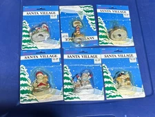 Vintage Fabri-Centers of America 1992 Santa Village Figurines Porcelain Lot Of 8