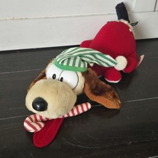 1983 Garfield Odie Plush Stuffed Animal Dog Pajamas Christmas Vintage Toy 12"