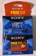Sealed Sony VHS-C Premium 2 Pack Tapes 30 Minute SP 90 Minute EP New