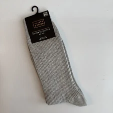 14th & Union Crew Cotton Blend Socks Unisex One Size Light Gray Color New