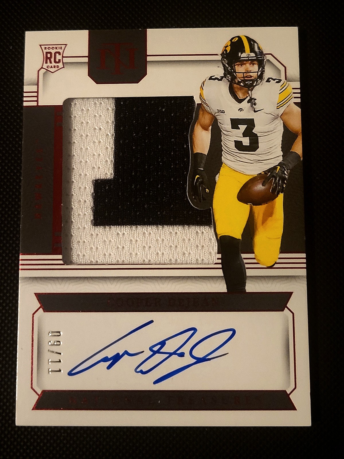 Cooper DeJean Panini National Treasures Collegiate College Silhouettes Signatures #CD Red