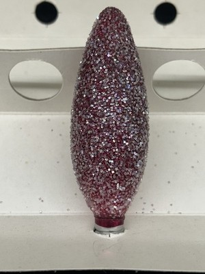 Vintage Red GE STARDUST Crystal Christmas Light Bulb Sugar Coated Tested