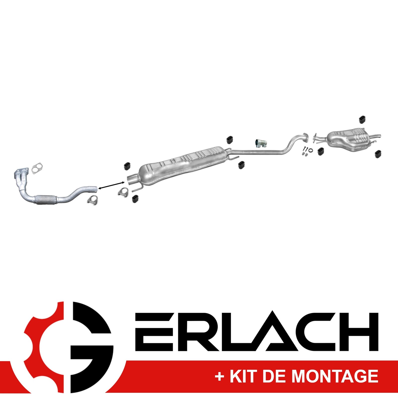 Echappement silencieux Opel Astra G CC 1.6 pièce de rechange pour contrôle technique