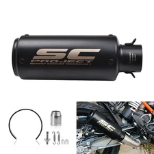 SC Slip-on 2" 51mm Universal Motorcycle Exhaust Muffler Pipe Black Tail Tips