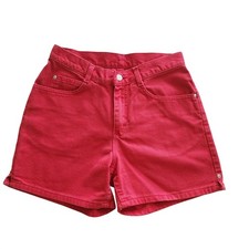 Vintage Lee Riders Red Denim Shorts Womens 8M High Waisted Made in USA Cotton