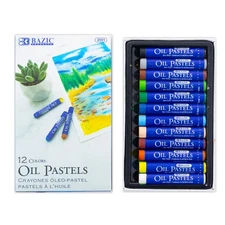 BAZIC 12 Colors Oil Pastels, pack of 24