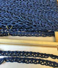 Vintage Braid Edge Loop Trim Royal Blue 3/4” Per Yd/Approx 33 Yds Avail Mansure
