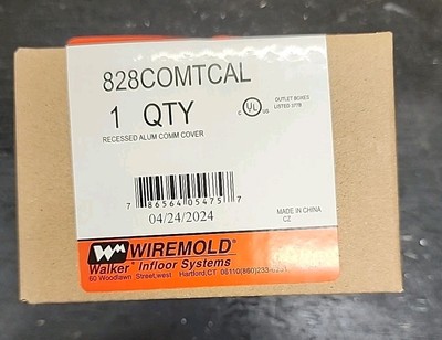 NEW SEALED WIREMOLD 828COMTCAL RECESSED ALUMINUM COMM COVER 