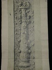 HENRI LAFFILLEE DESSIN ORIGINAL SIGNE pilastre du tombeau des Haterii