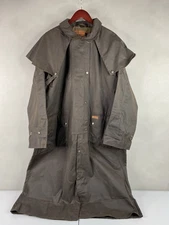 Outback Trading Men's Brown Low Rider Duster Leather Oilskin Jacket Medium New