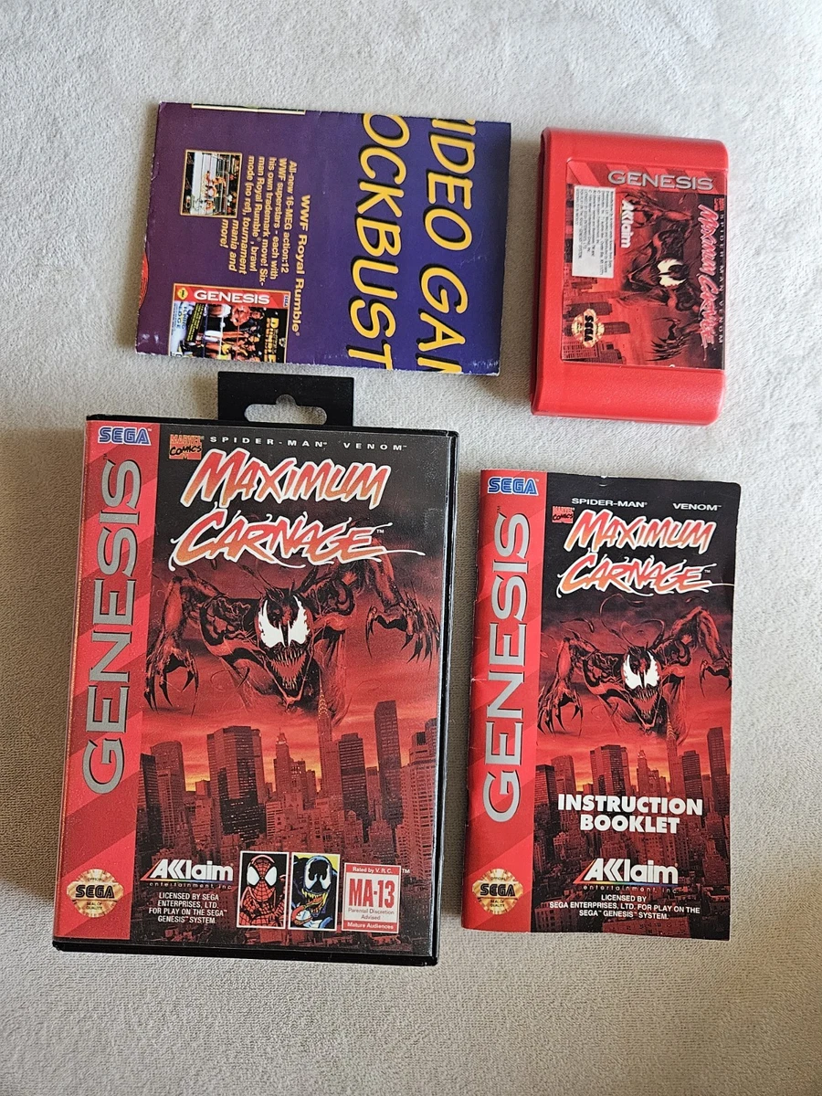 Maximum Carnage Complet Boîte Sega Genesis Megadrive Spiderman Venom