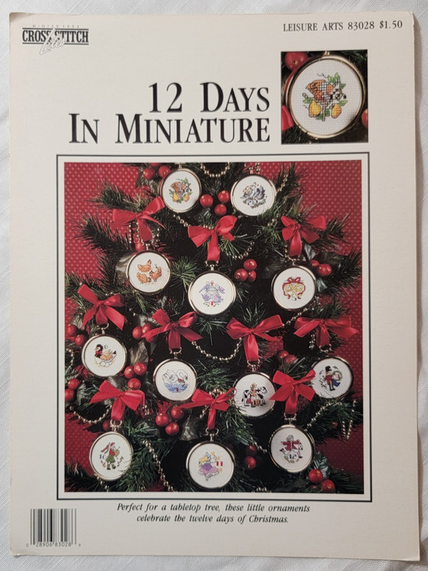 Leisure Arts #83028 12 Days in Miniature cross stitch leaflet