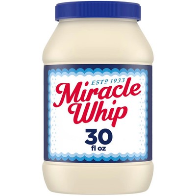 Miracle whip Mayo-like Dressing For a Keto And Low carb Lifestyle 30 fl oz Jar..