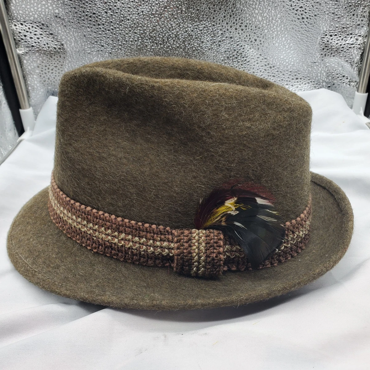 VTG Newport Fedora Hat Womens Medium Brown Merino Wool Felt  display picture 2