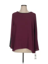 AB Studio Women Red Long Sleeve Blouse 1X Plus