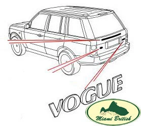 LAND ROVER RANGE VOGUE REAR TAIL GATE STICKER DECAL EMBLEM BADGE LR028093 OEM - Image 3 of 3
