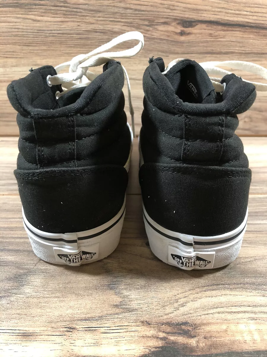 Vans Classic Old Skool Mid Cab Women s Size 10 Black White Sneakers Lace Up Nice