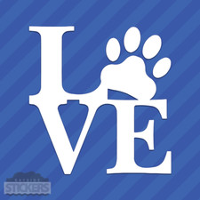 Love Pawprint Paw Vinyl Decal Sticker
