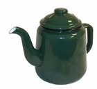Enamel Coated Steel GREEN Vintage Style Large Teapot Boat Kitchen 14cm 1.5L NEW