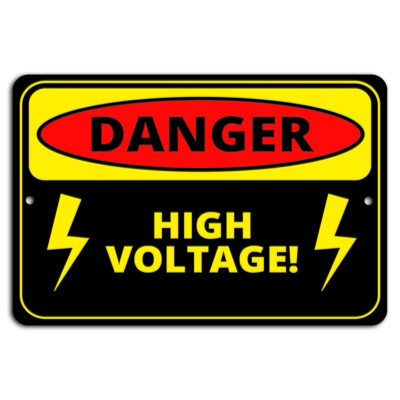 Danger: High Voltage Warning - Bold Black & Yellow Sign