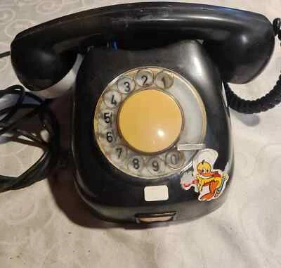 1964er Wählscheibentelefon Tesla schwarz funktionsfähig mit Kabel,Dose Germany - Bild 1 von 3