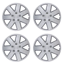 16" Set of 4 Sliver Wheel Covers Full Rim Bolt on Hubcaps for Tire & Steel Rim