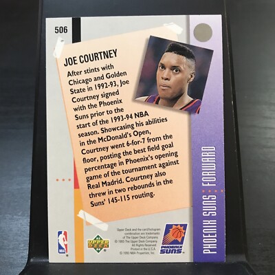 1993-94 Upper Deck Phoenix Suns Basketball Card #506 Joe Courtney