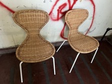 Pair of ÄLVSTA Chair, handmade rattan/Sefast white