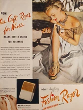 1948 Original Esquire Art Ads Schick Ladies Fashion Razor Lord Calvert Whiskey