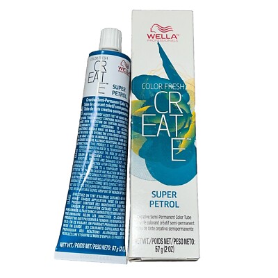 Wella Create Semi-Permanent TEAL Hair Color SUPER PETROL /  BLUE 2oz NEW.