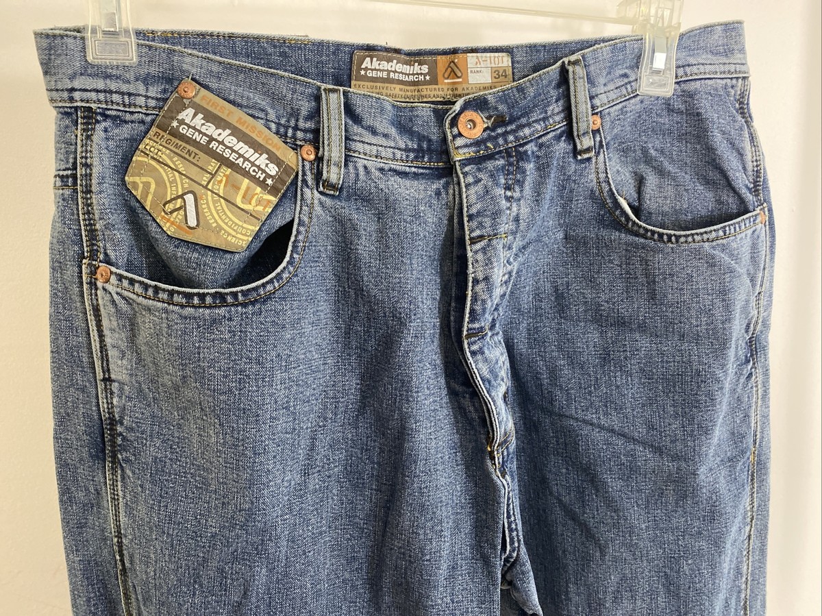 AKADEMIKS Gene Research First Mission Denim Jeans Mens Size 34