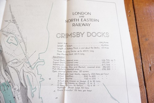 1927 LNER Grimsby Docks Eisenbahnkarte - Bild 5 von 5