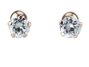 Damen Ohrringe Ohrstecker Weißgold 585 Diamant 0,10ct 5 mm Gold 14 karat