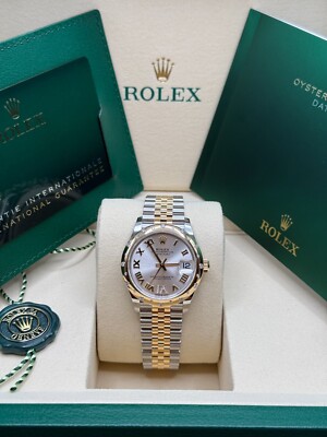 Rolex Datejust 31 NEW 2024 Silver Roman Pave Scatter Diamond Two Tone Jubilee