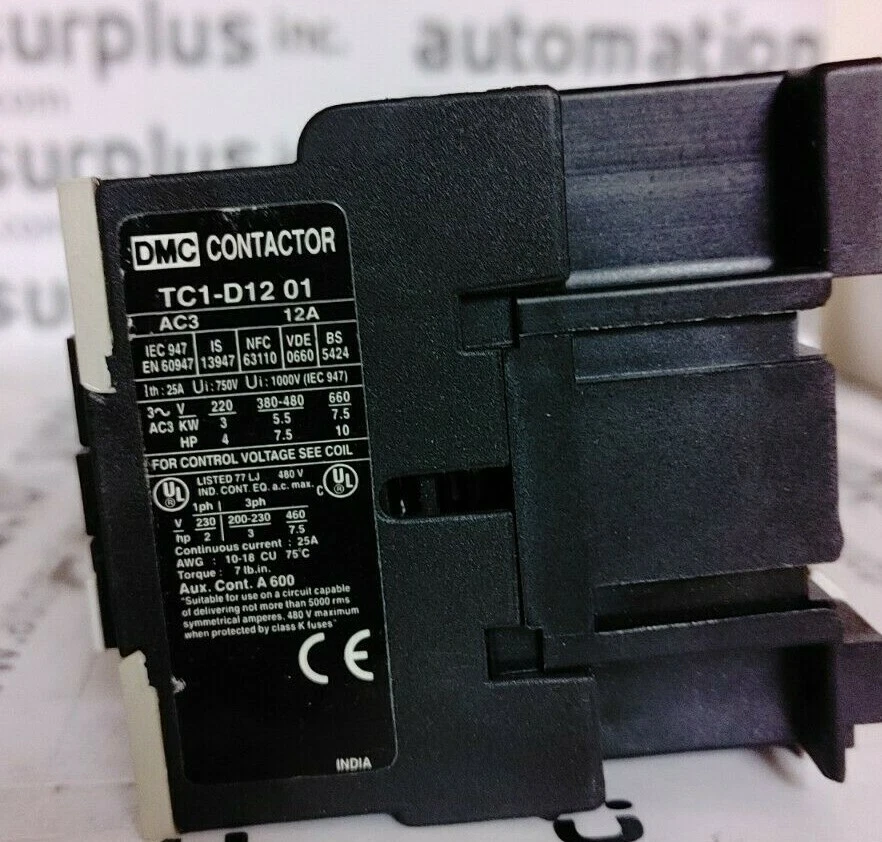 DMC TC1D1201 B7 CONTACTOR 12A 240V NEW!! WOW!! - Image 3 of 4