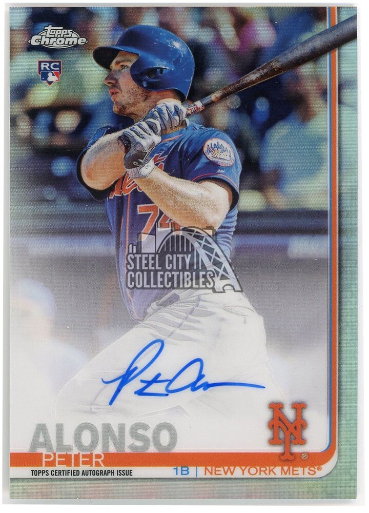 Pete Alonso 2019 Topps Chrome Rookie Refractor Autograph Card #RA-PA 362/499