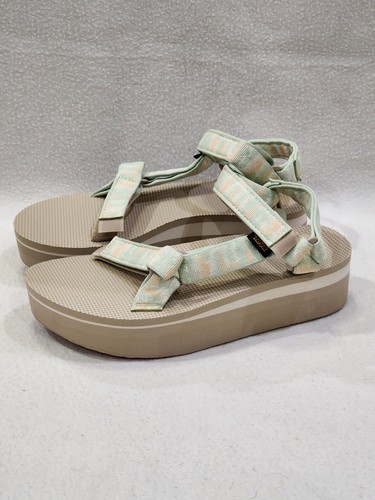 Teva flatform universal strappy platform wedge sandals Iridescent Color Sz 8 - Picture 3 of 9