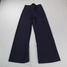 Vintage US Navy Pants Mens 29 Medium Blue Cracker Jack Sailor Buttons Tie 29x31