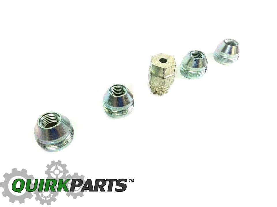 KIT DE TUERCAS DE BLOQUEO DE RUEDA CROMADAS MOPAR OEM JEEP CHRYSLER DODGE GENUINO 82211462 Foto 2 de 4