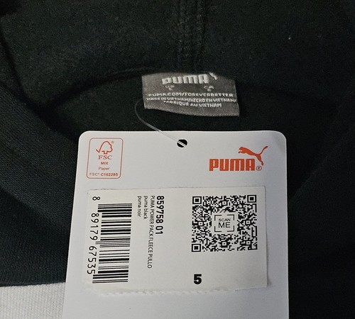 New Puma Boys Youth Blue And Black Colorblock Pullover Hoodie Sweatshirt Size 5 - Picture 6 of 6