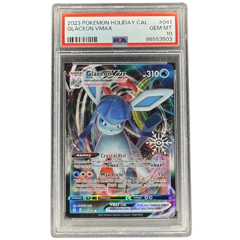Glaceon VMAX 041/203 Holiday Calendar PSA 10 Pokemon TCG SWSH
