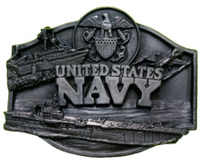 VINTAGE UNITED STATES NAVY PEWTER BELT BUCKLE SISKIYOU BUCKLE CO. INC. 1987