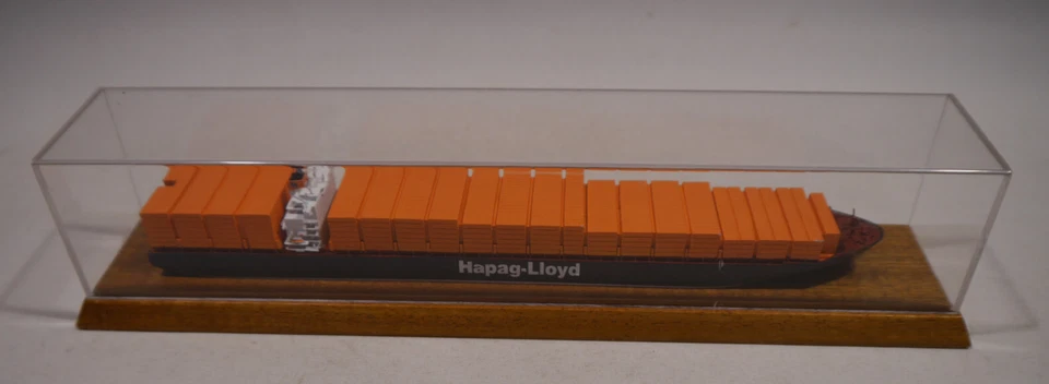 CM-Miniaturen Schiffsmodell -  7500 TEUContainer Vessel "Hapag-Loyd   in Vitrine - Bild 2 von 4