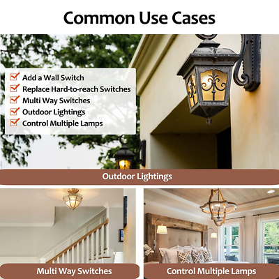 #ad Wireless Light Switch and Receiver Kit 15A High Power No Wiring $32.96