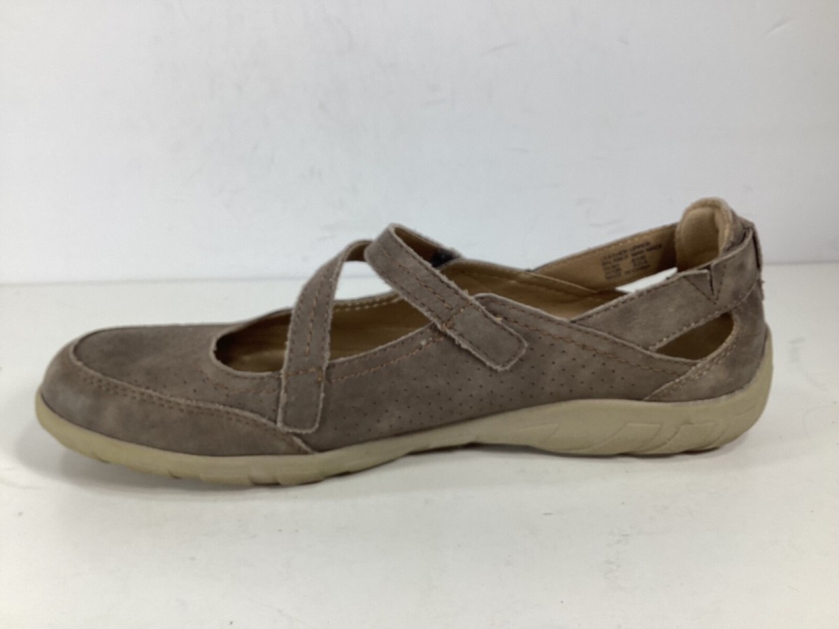 Earth Origins Remy Womens Size W Wide Tan Leather Mary Jane Loafer Shoes